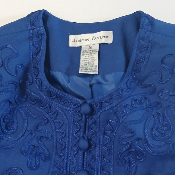 JUSTIN TAYLOR Blazer Tunic EMBROIDERD  Woman  Size 12 - Picture 8 of 14